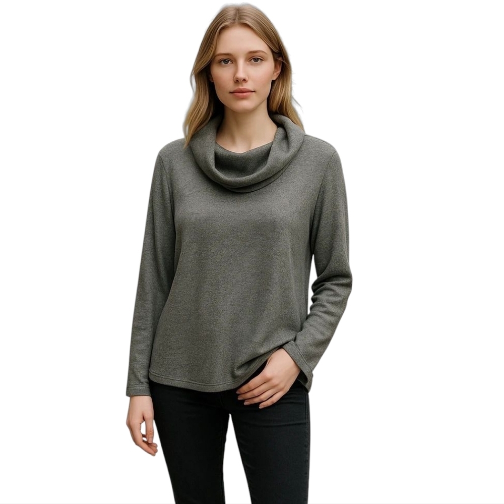 Max Studio Fitted Turtle Neck Sweater Forest Gree… - image 1